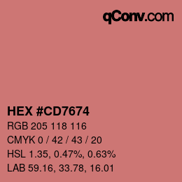 Color code: HEX #CD7674 | qconv.com