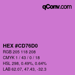Color code: HEX #CD76D0 | qconv.com