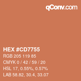 Color code: HEX #CD7755 | qconv.com
