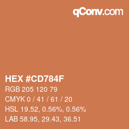 Color code: HEX #CD784F | qconv.com