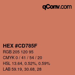 Farbcode: HEX #CD785F | qconv.com