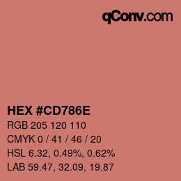 Color code: HEX #CD786E | qconv.com