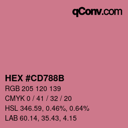 カラーコード: HEX #CD788B | qconv.com