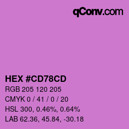 カラーコード: HEX #CD78CD | qconv.com