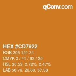Color code: HEX #CD7922 | qconv.com