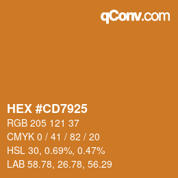 Color code: HEX #CD7925 | qconv.com