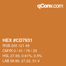 Color code: HEX #CD7931 | qconv.com