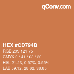 Farbcode: HEX #CD794B | qconv.com