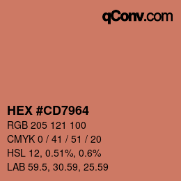 Farbcode: HEX #CD7964 | qconv.com