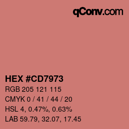 カラーコード: HEX #CD7973 | qconv.com