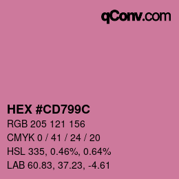 Color code: HEX #CD799C | qconv.com