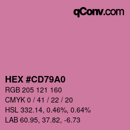 颜色代码: HEX #CD79A0 | qconv.com