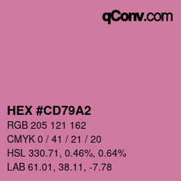 カラーコード: HEX #CD79A2 | qconv.com