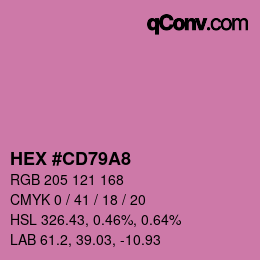 颜色代码: HEX #CD79A8 | qconv.com