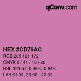 カラーコード: HEX #CD79AC | qconv.com