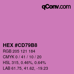 カラーコード: HEX #CD79B8 | qconv.com