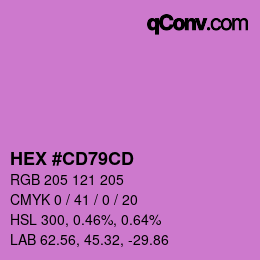 Color code: HEX #CD79CD | qconv.com