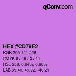 颜色代码: HEX #CD79E2 | qconv.com