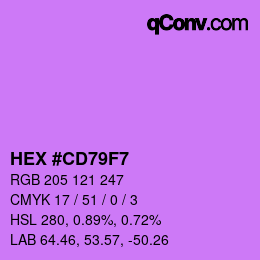 Color code: HEX #CD79F7 | qconv.com