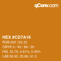 Color code: HEX #CD7A16 | qconv.com