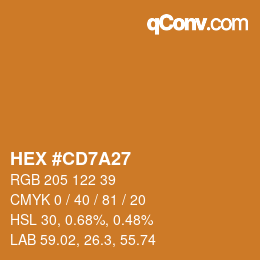 Color code: HEX #CD7A27 | qconv.com