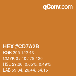 Color code: HEX #CD7A2B | qconv.com