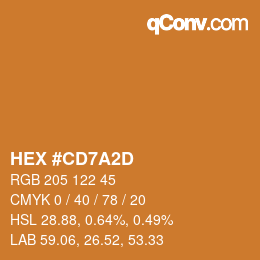 カラーコード: HEX #CD7A2D | qconv.com