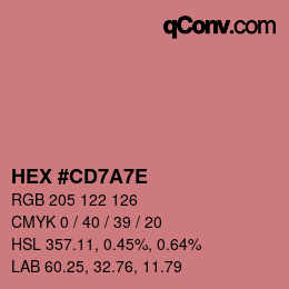 Color code: HEX #CD7A7E | qconv.com