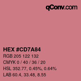 Color code: HEX #CD7A84 | qconv.com
