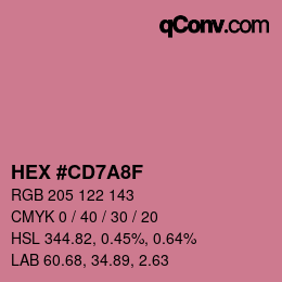 Color code: HEX #CD7A8F | qconv.com
