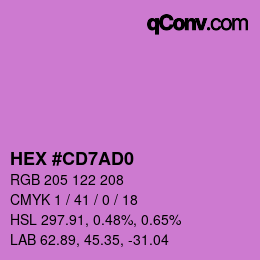 カラーコード: HEX #CD7AD0 | qconv.com