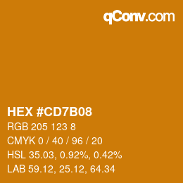 Color code: HEX #CD7B08 | qconv.com