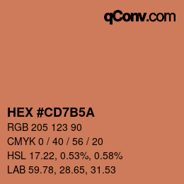 Color code: HEX #CD7B5A | qconv.com