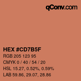 カラーコード: HEX #CD7B5F | qconv.com