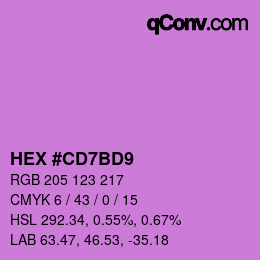 カラーコード: HEX #CD7BD9 | qconv.com