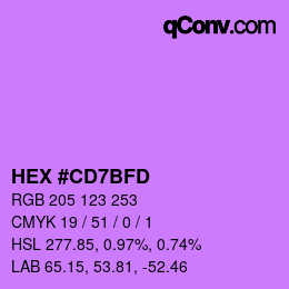 カラーコード: HEX #CD7BFD | qconv.com