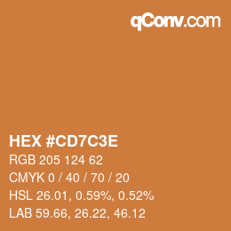 Color code: HEX #CD7C3E | qconv.com