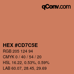 Farbcode: HEX #CD7C5E | qconv.com