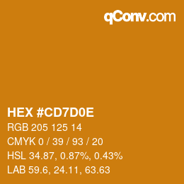 Color code: HEX #CD7D0E | qconv.com