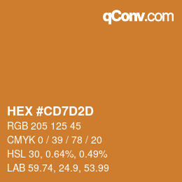 颜色代码: HEX #CD7D2D | qconv.com