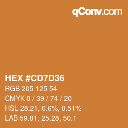 Color code: HEX #CD7D36 | qconv.com