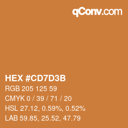 カラーコード: HEX #CD7D3B | qconv.com