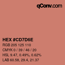 Color code: HEX #CD7D6E | qconv.com