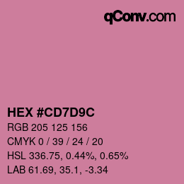 Color code: HEX #CD7D9C | qconv.com