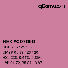 カラーコード: HEX #CD7D9D | qconv.com
