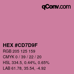 Color code: HEX #CD7D9F | qconv.com