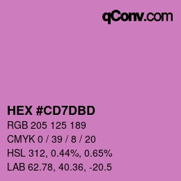 Farbcode: HEX #CD7DBD | qconv.com
