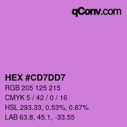 Color code: HEX #CD7DD7 | qconv.com
