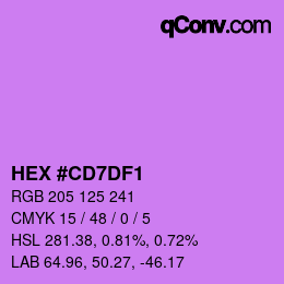Color code: HEX #CD7DF1 | qconv.com