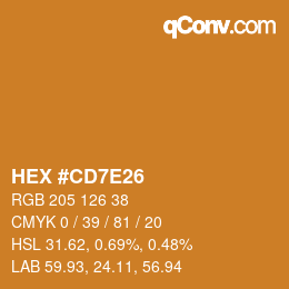 カラーコード: HEX #CD7E26 | qconv.com